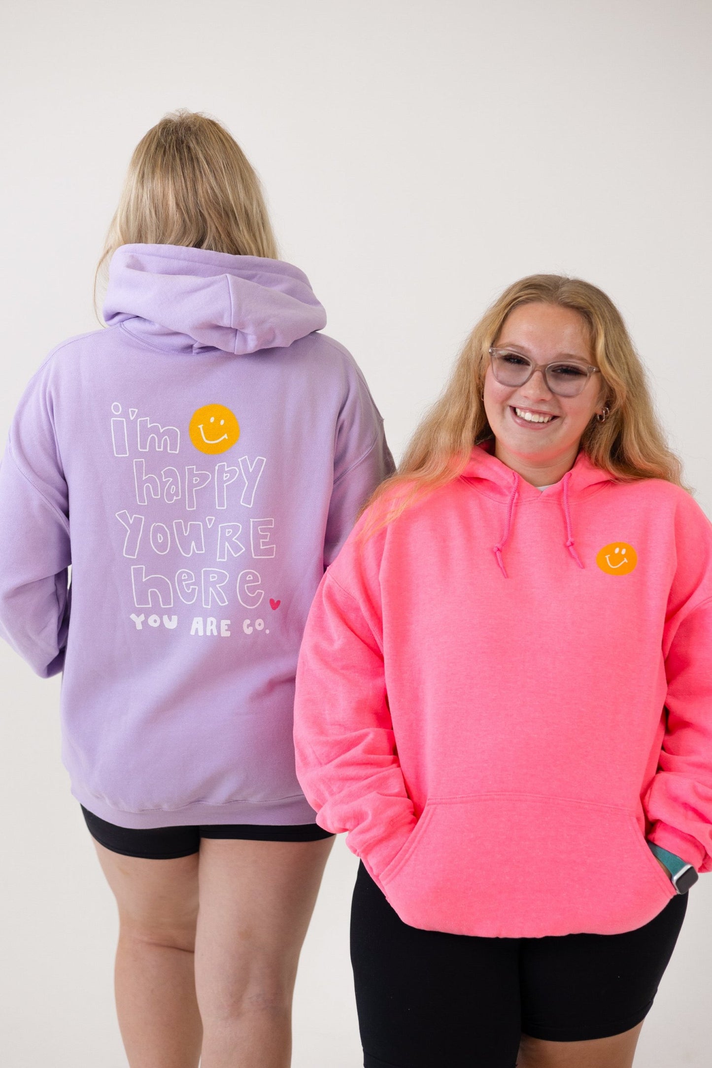 I'M HAPPY YOU'RE HERE Hoodie | Pink