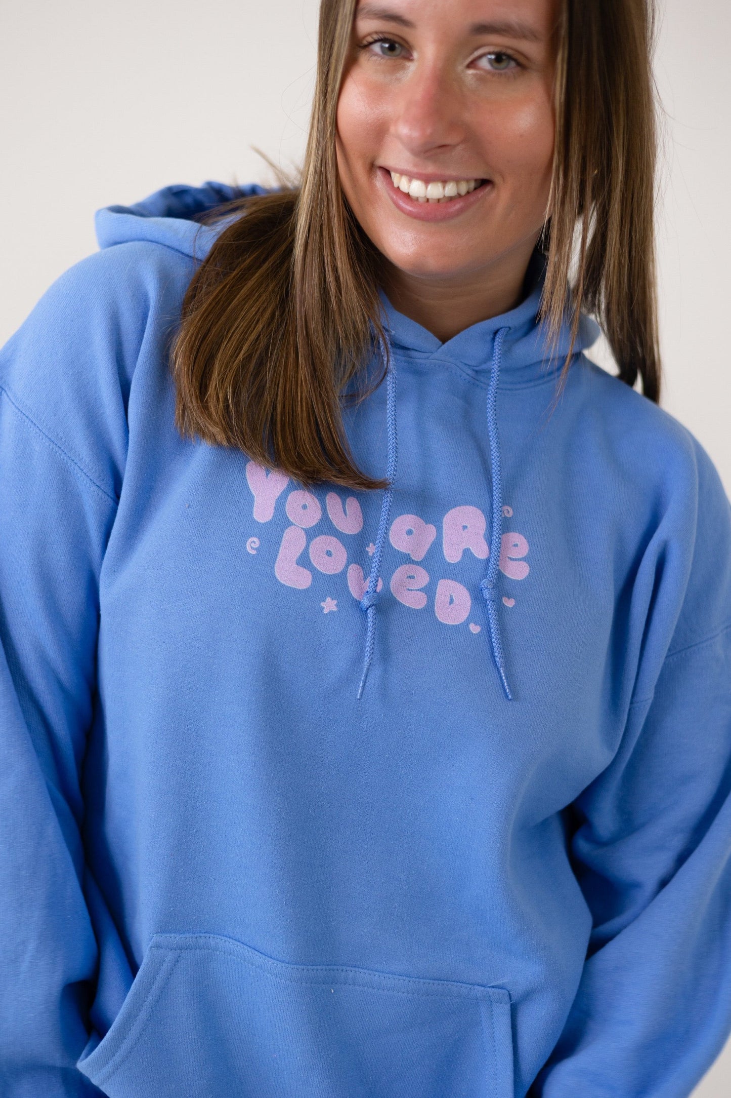 You Are Loved Violet Bubble Hoodie