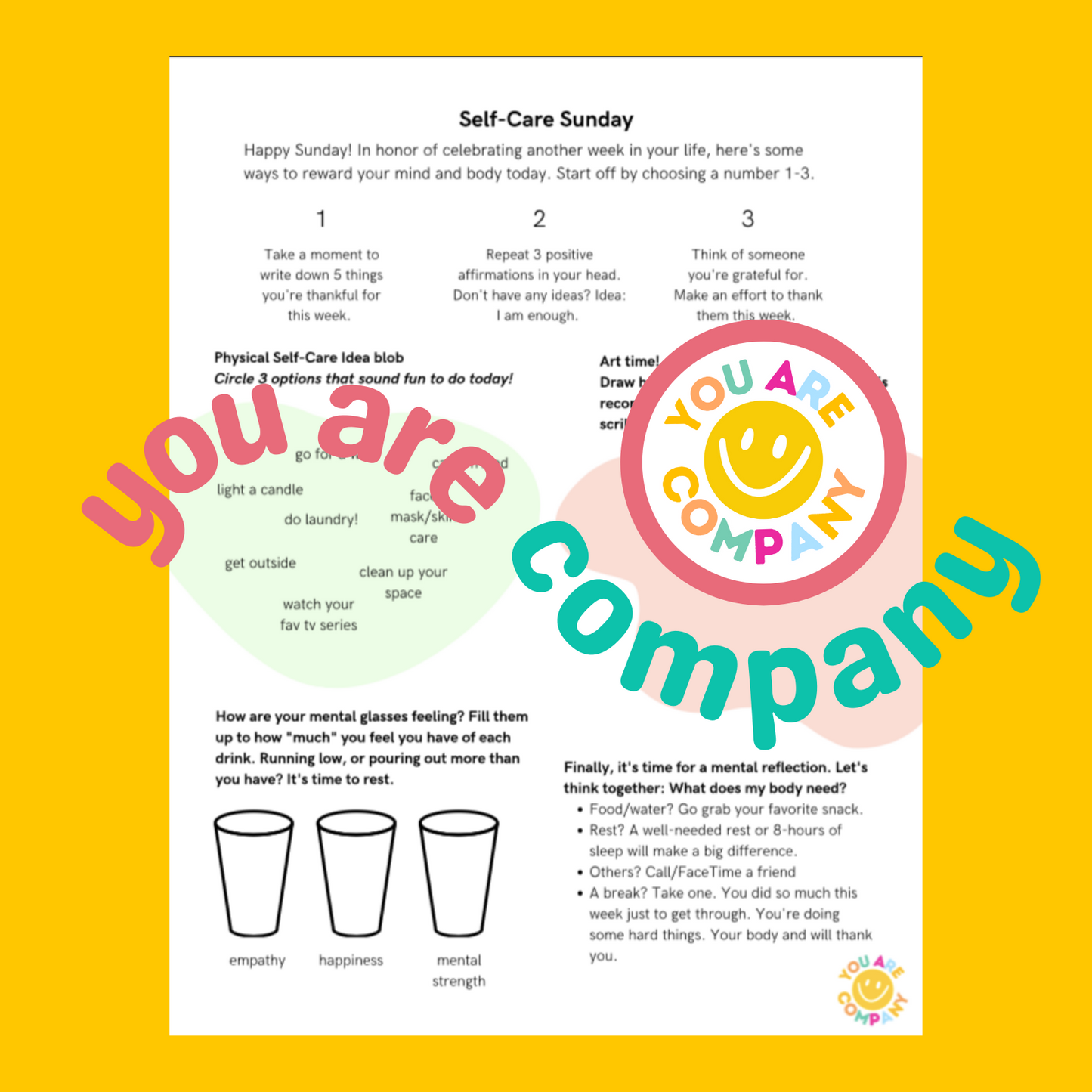 self care sunday worksheet