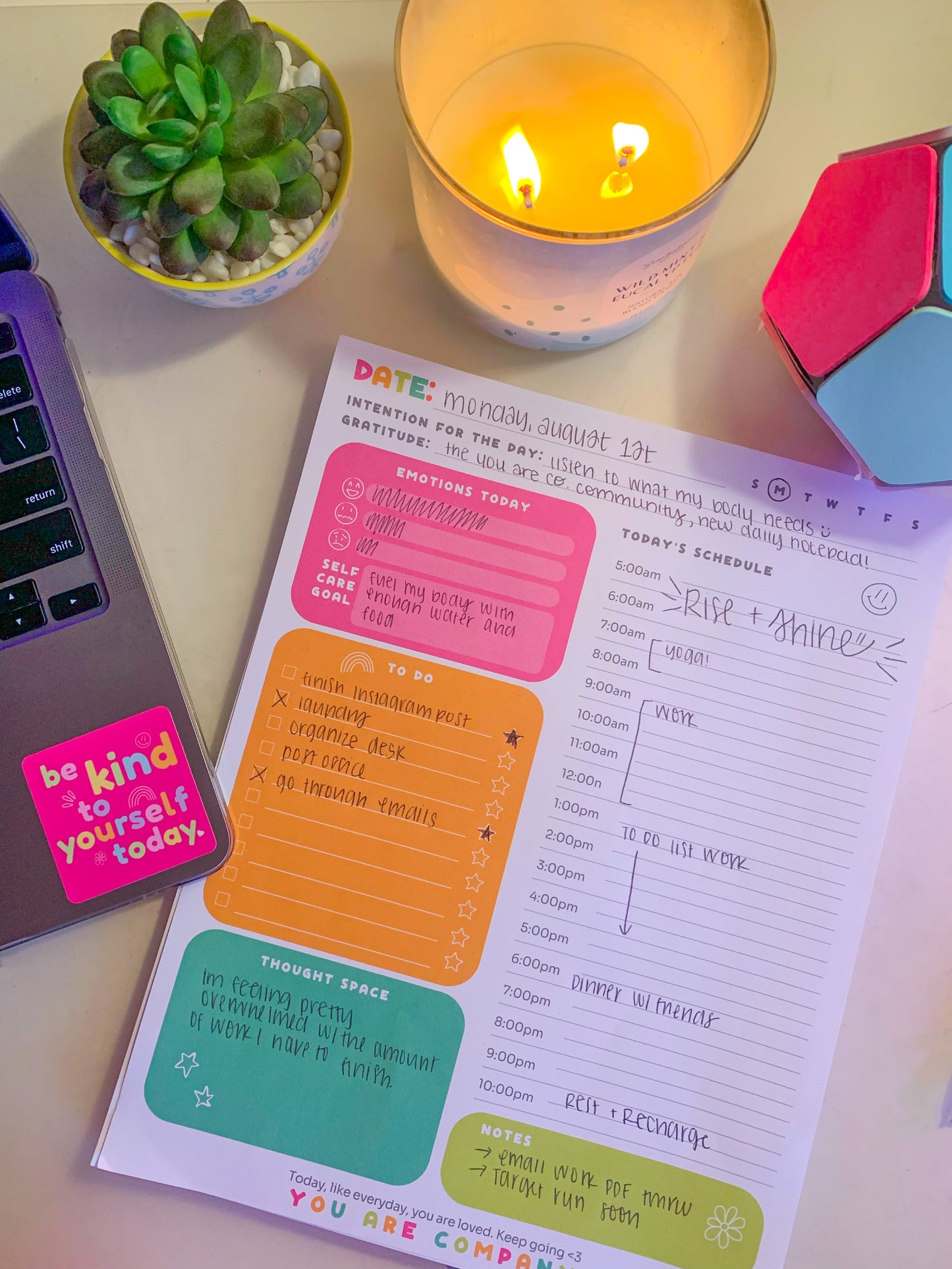 the mini mindful planning notepad
