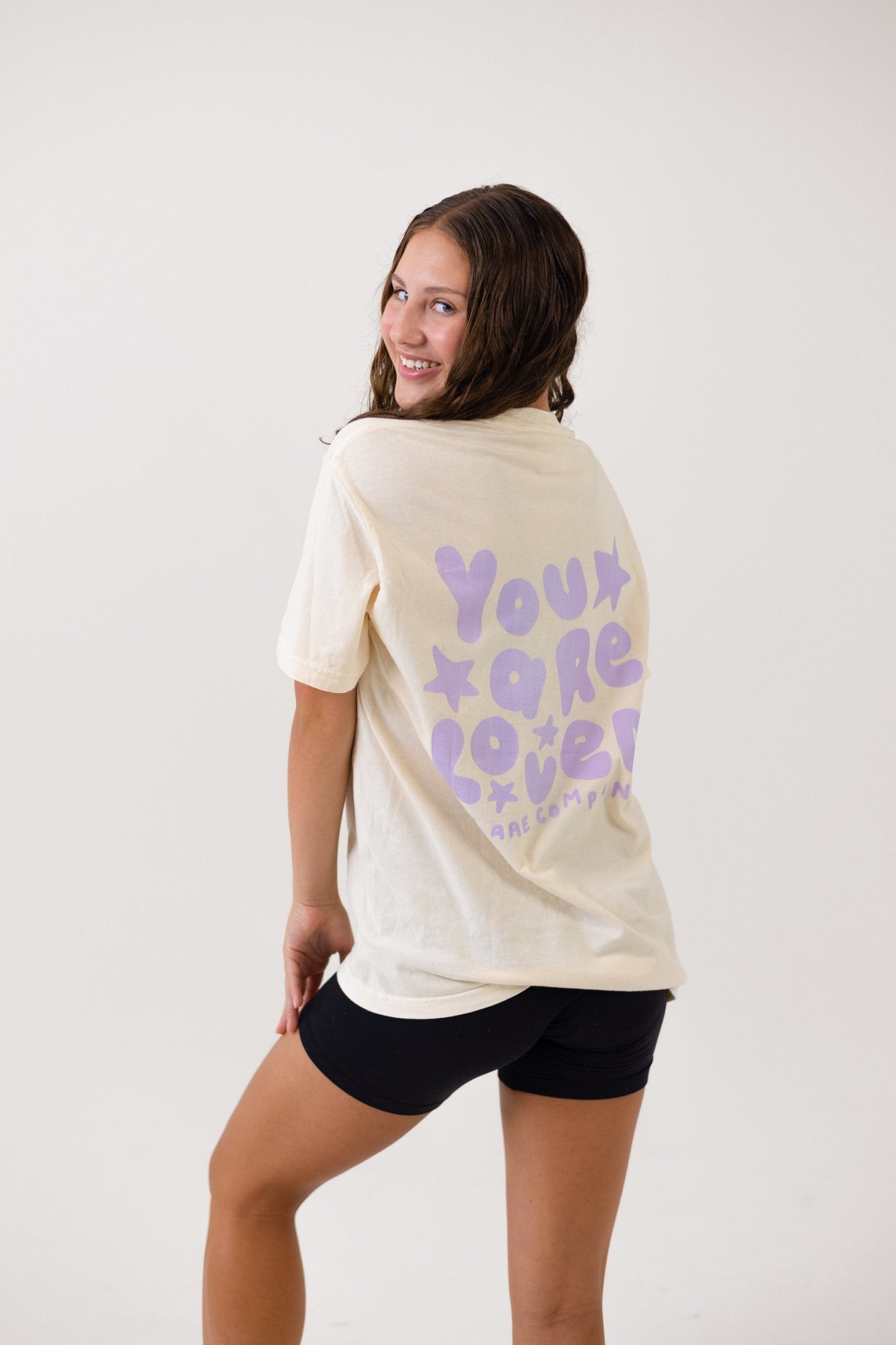 You Are Loved Violet Bubble Tee