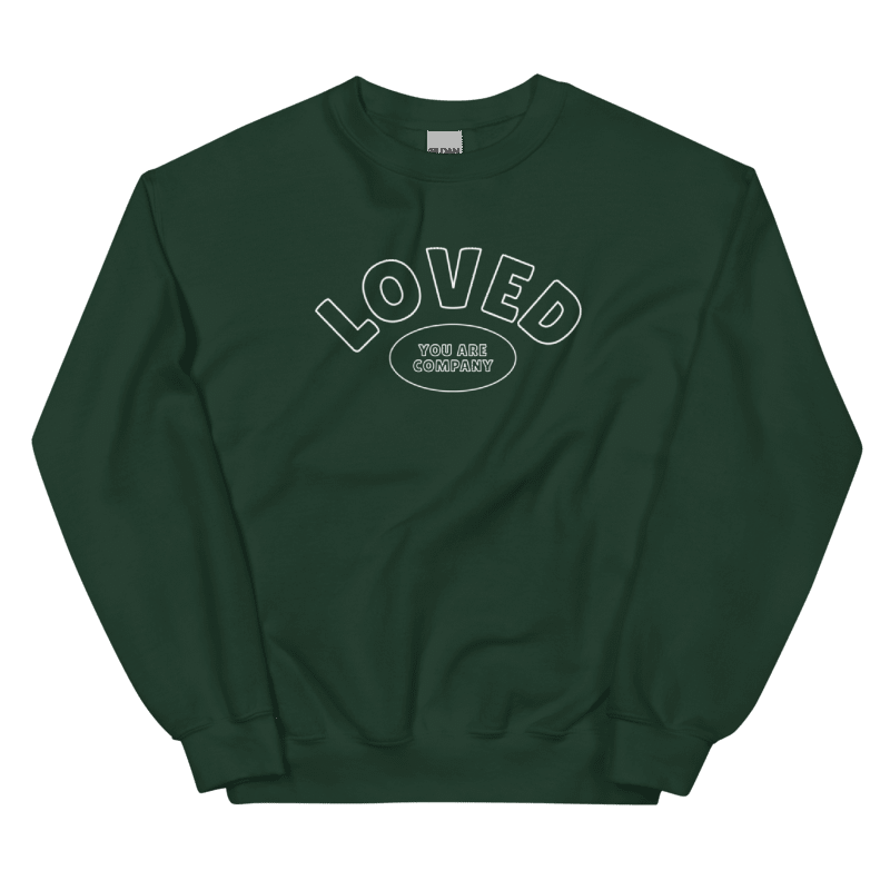 LOVED Embroidered Crewneck | Moss