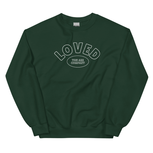 LOVED Embroidered Crewneck | Moss