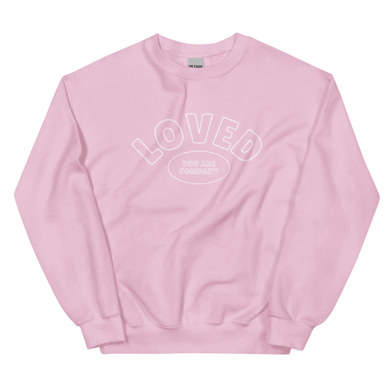 LOVED Embroidered Crewneck | Bubblegum