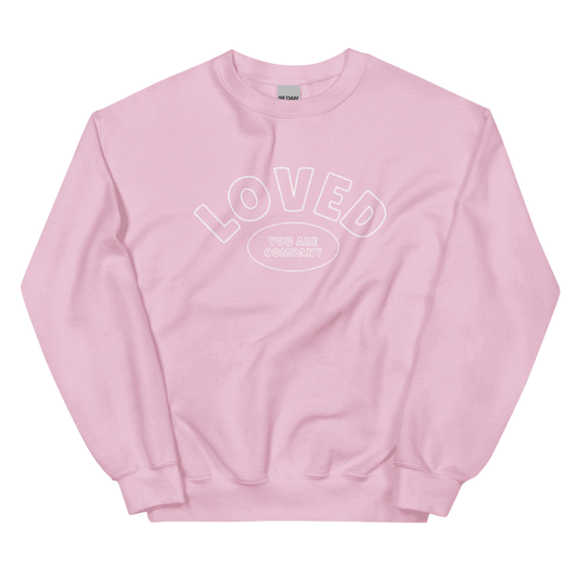 LOVED Embroidered Crewneck | Bubblegum