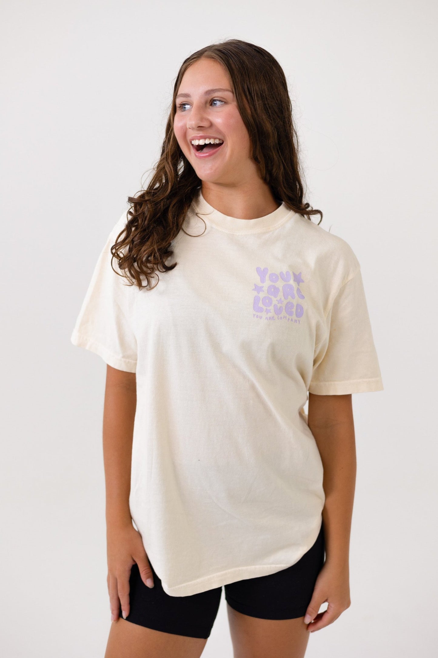 You Are Loved Violet Bubble Tee