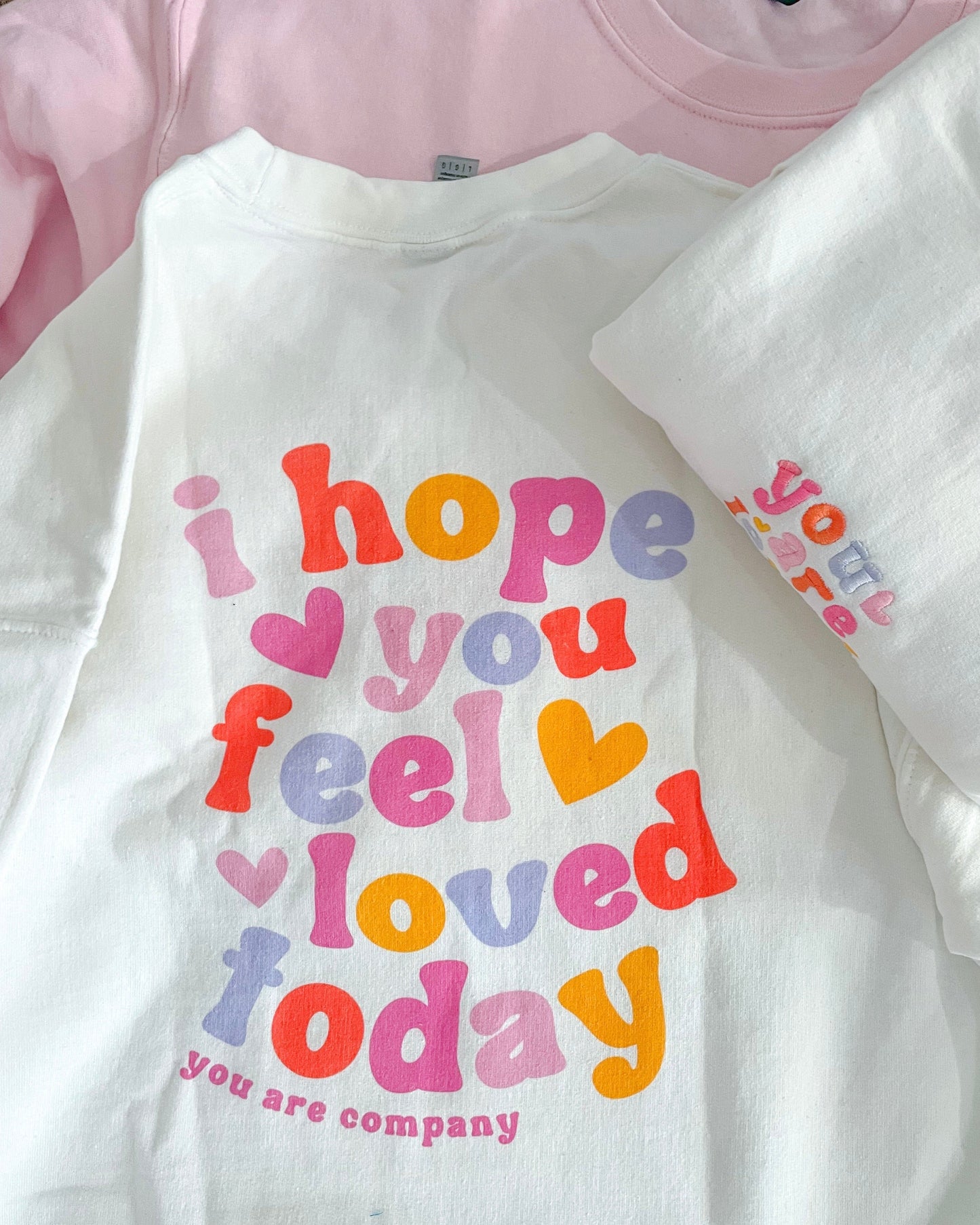 You Are Loved Multicolor Embroidered Crewneck