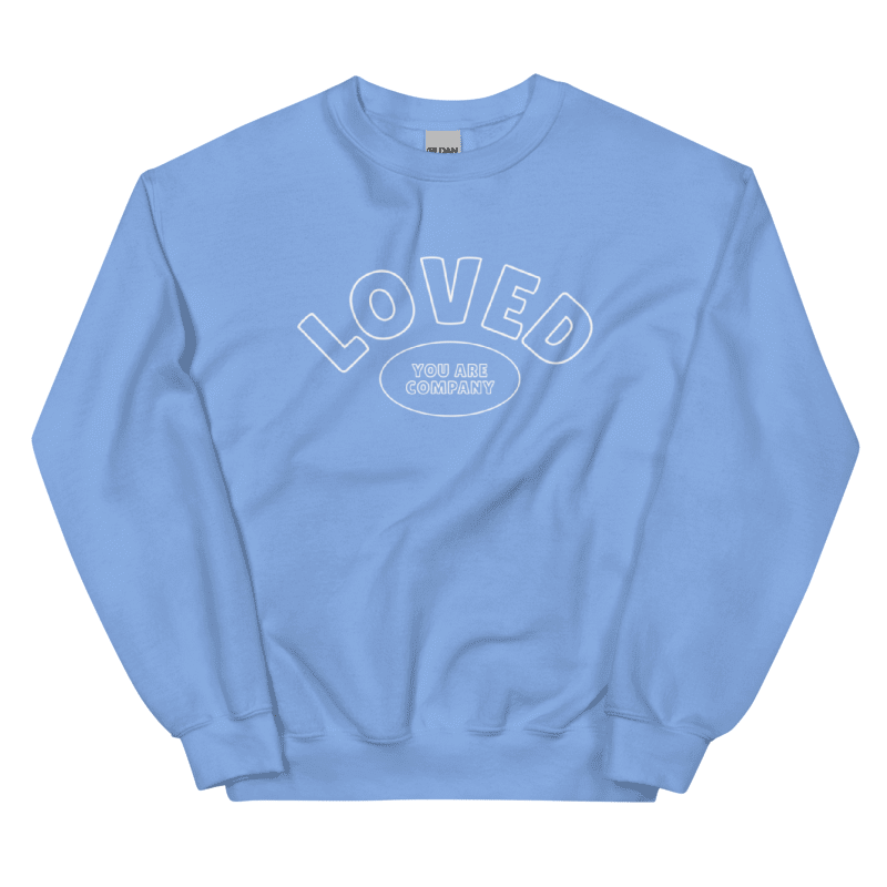 LOVED Embroidered Crewneck | Carolina Blue
