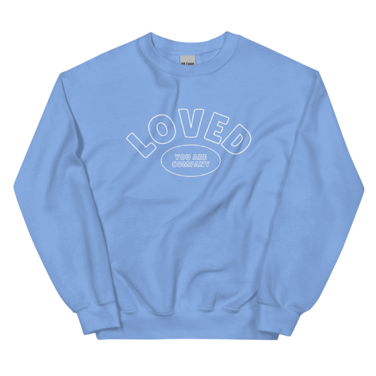 LOVED Embroidered Crewneck | Carolina Blue
