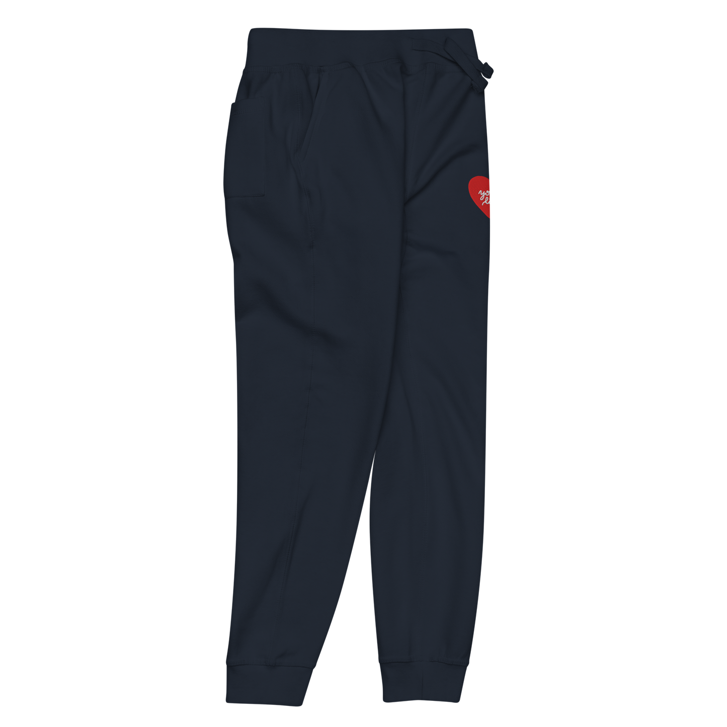 Embroidered Navy Heart Sweatpants