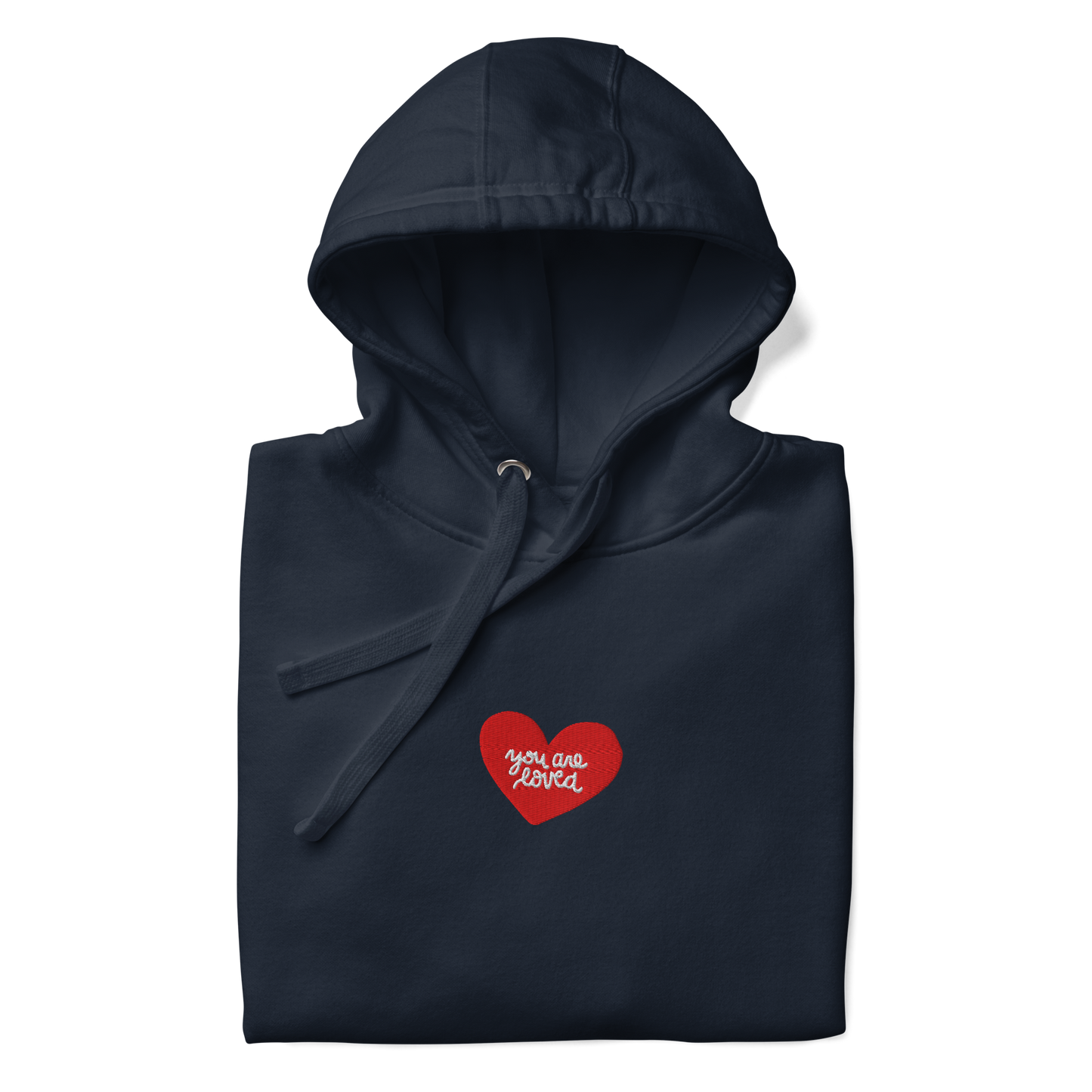 Embroidered Navy Heart Hoodie