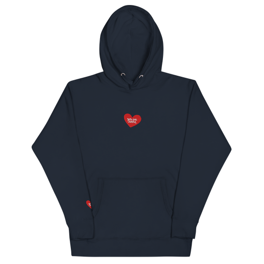 Embroidered Navy Heart Hoodie