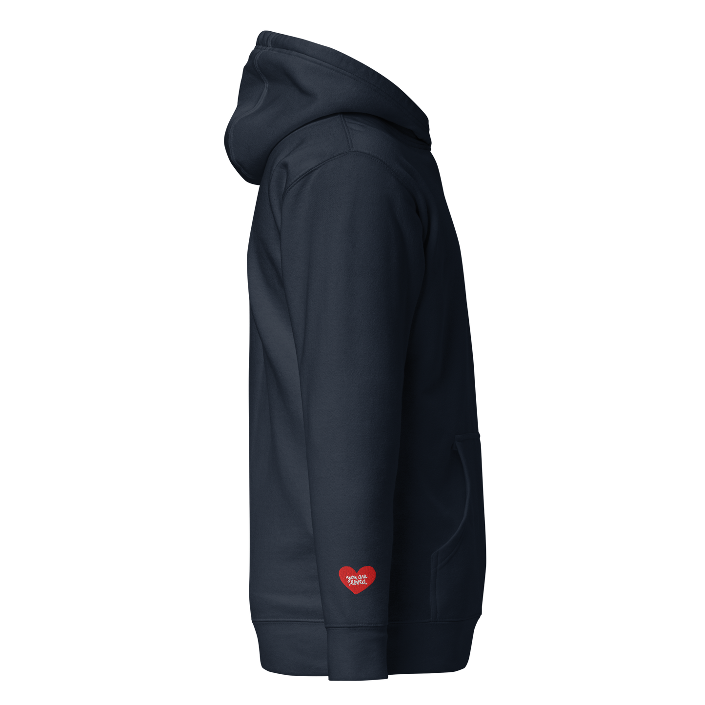 Embroidered Navy Heart Hoodie