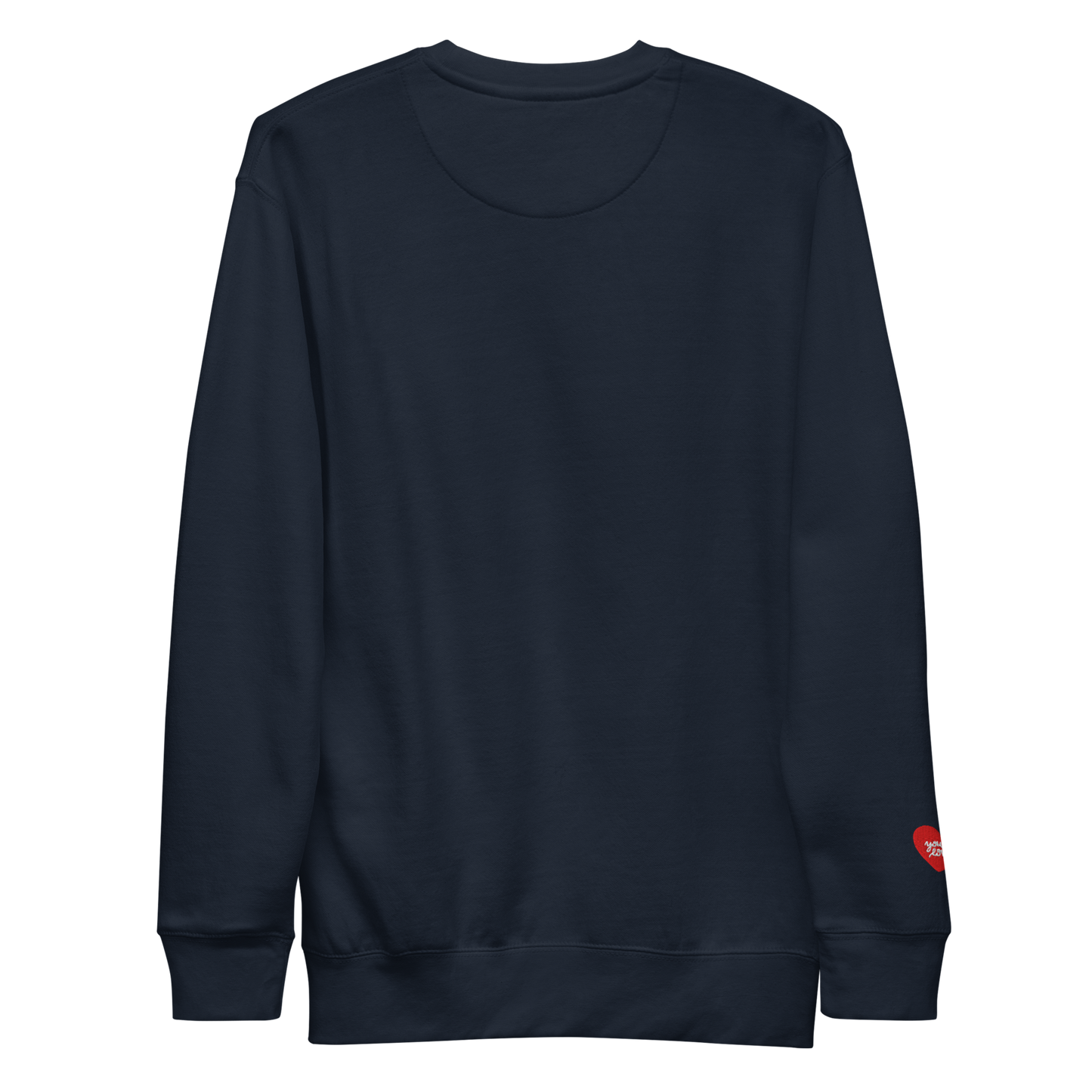 Embroidered Navy Heart Crewneck | Simple