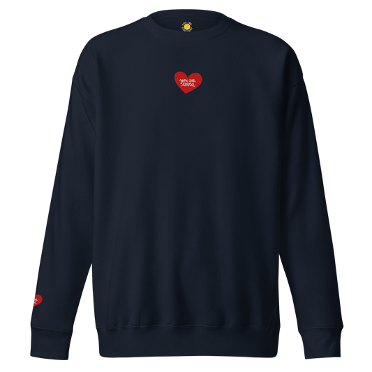 Embroidered Navy Heart Crewneck | Simple