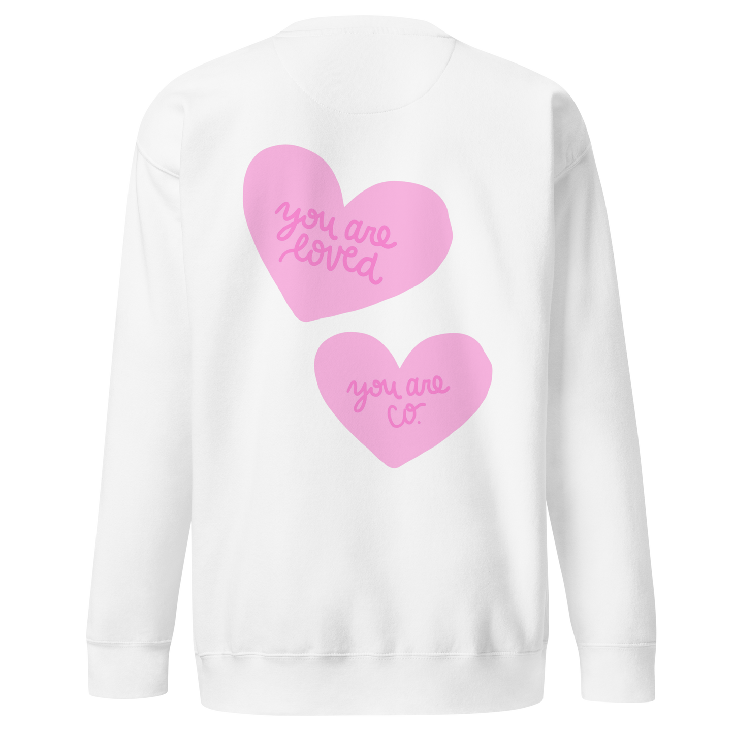 Embroidered Pink Heart Crewneck