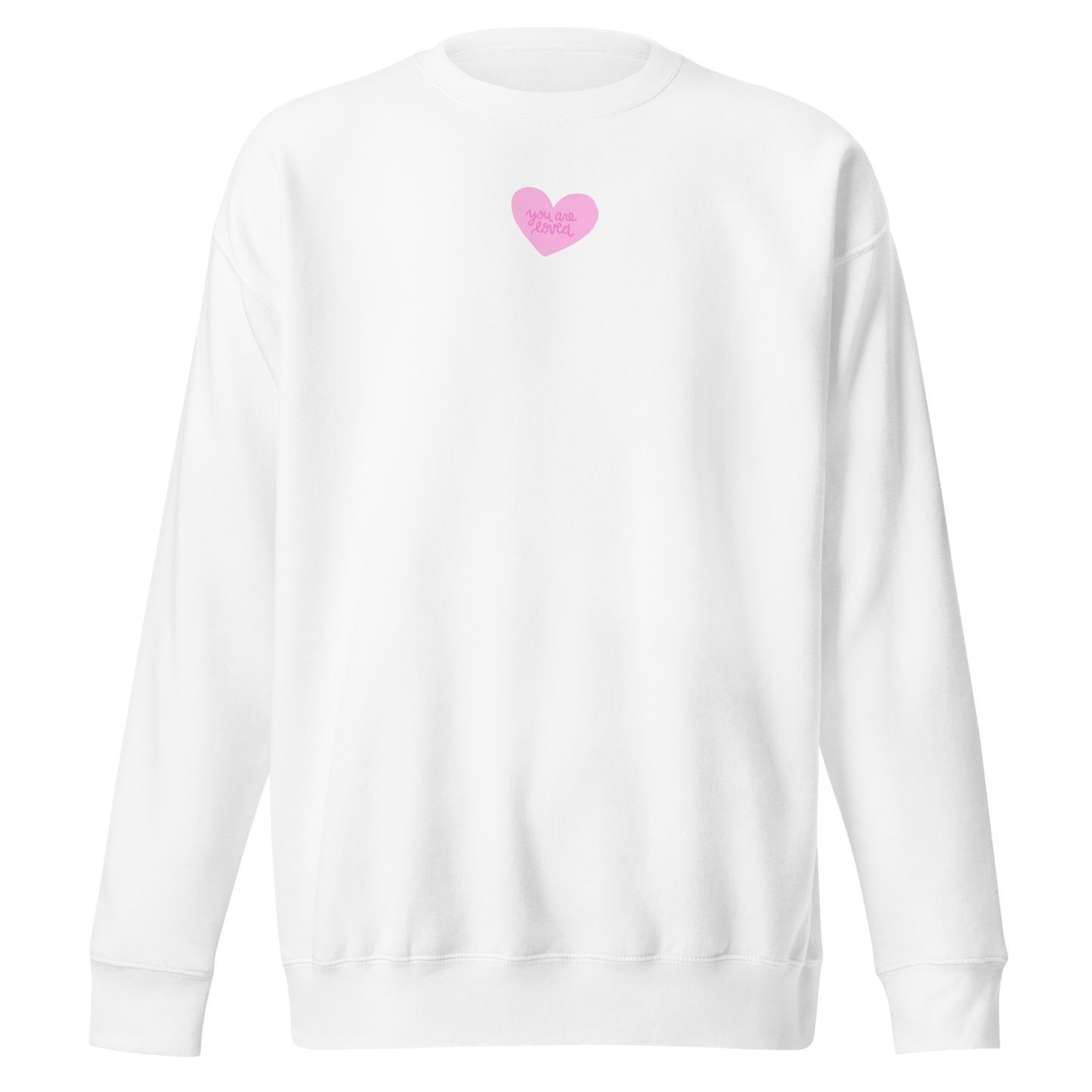 Embroidered Pink Heart Crewneck