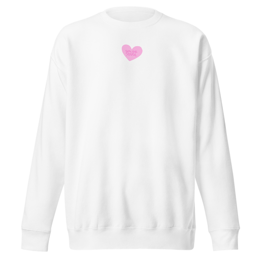 Embroidered Pink Heart Crewneck